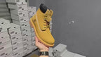 Unisex Waterproof Mid-Calf Hiking Work Boots with Non-Slip Rubber Sole