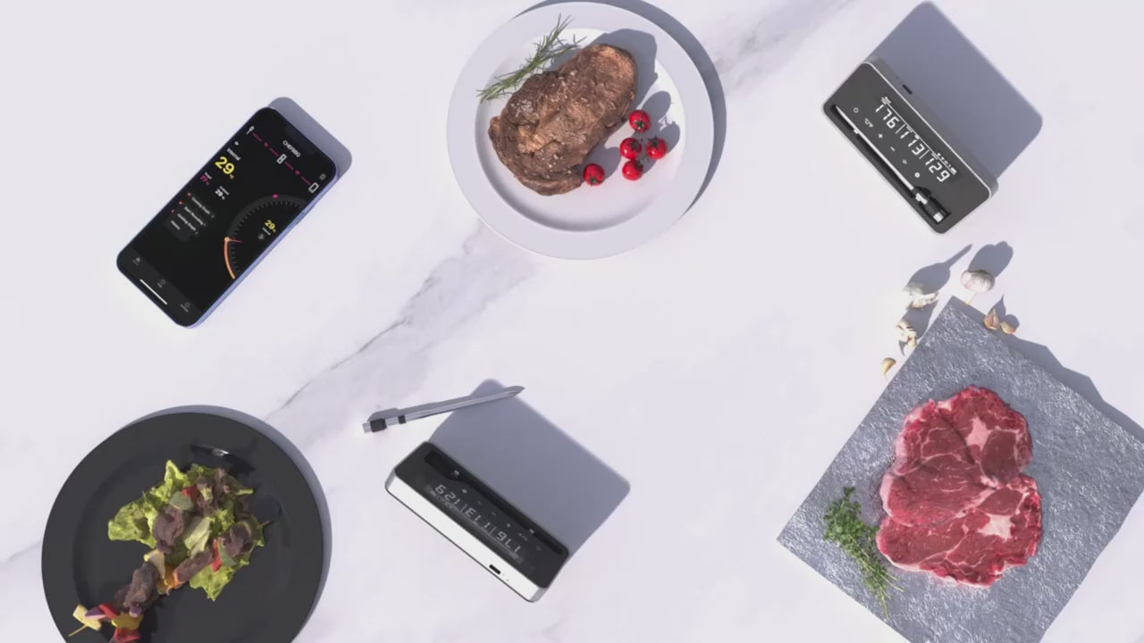 Wireless Bluetooth Meat Thermometer with LCD Screen for Smoker BBQ