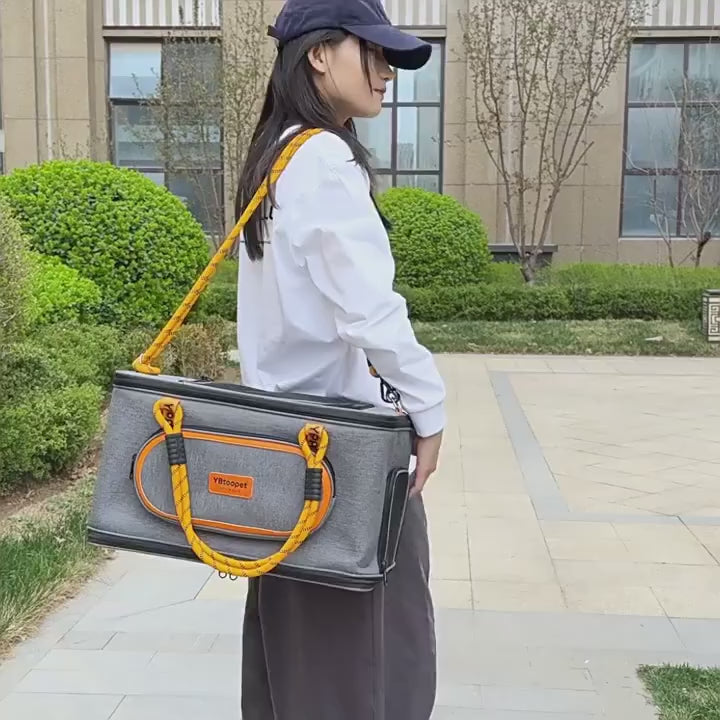 Water-Resistant Foldable Outdoor Pet Carrier Bag Breathable Tote for Cats and Small Dogs
