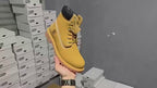 Unisex Waterproof Mid-Calf Hiking Work Boots with Non-Slip Rubber Sole