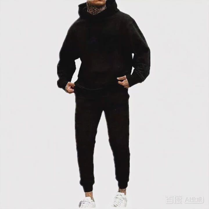 Men's Casual Crewneck Sweatshirt and Jogger Pants Tracksuit Set