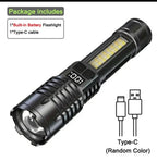 Rechargeable LED Flashlight with COB Side Light