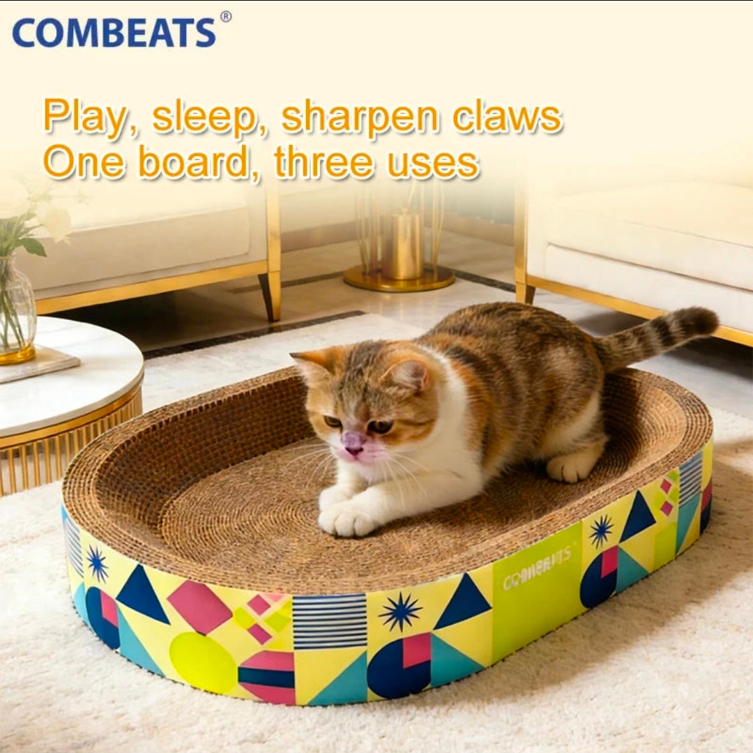 Multifunctional Corrugated Cat Scratching Board Nest and Claw Toy
