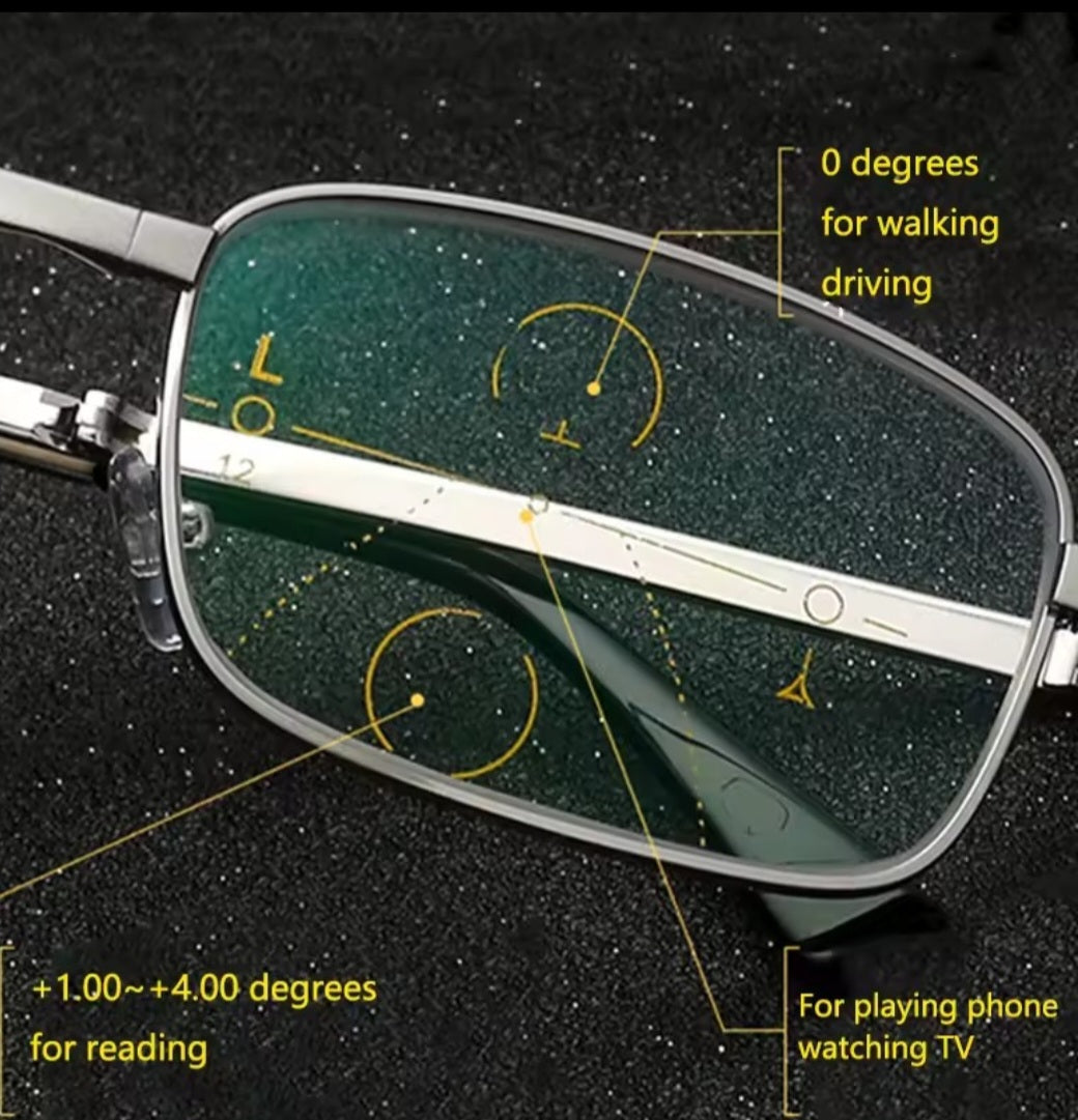 Portable Folding Reading Glasses | Progressive Bifocal & Anti-Blue Light