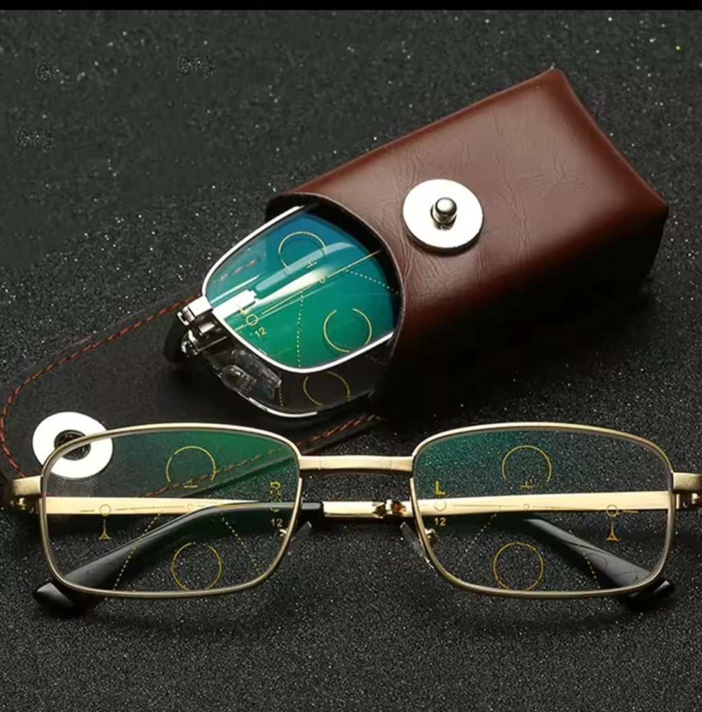 Portable Folding Reading Glasses | Progressive Bifocal & Anti-Blue Light