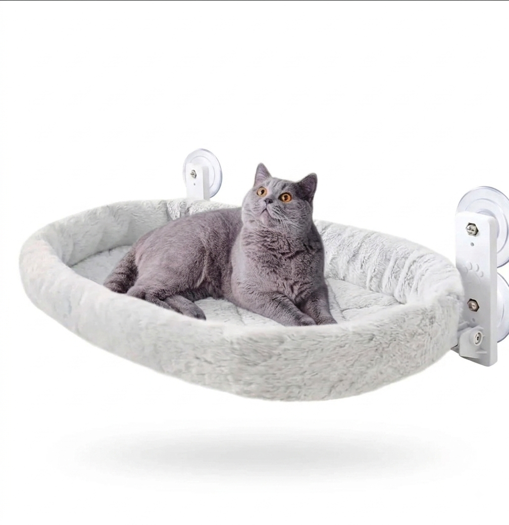 Window Cat Hammock Breathable Plush Suction Cup Foldable Pet Bed