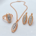 Women's Ethnic Rose Gold Zircon Bridal Jewelry Set