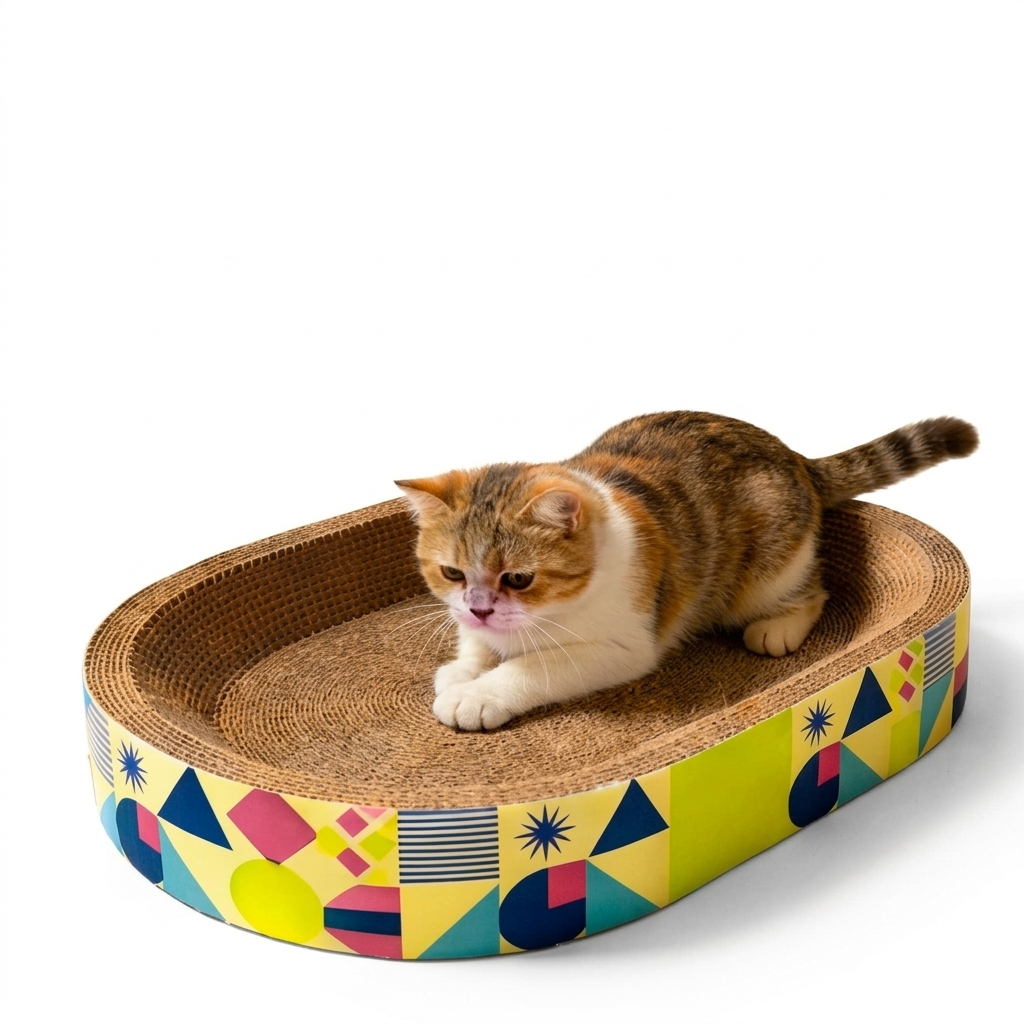 Multifunctional Corrugated Cat Scratching Board Nest and Claw Toy