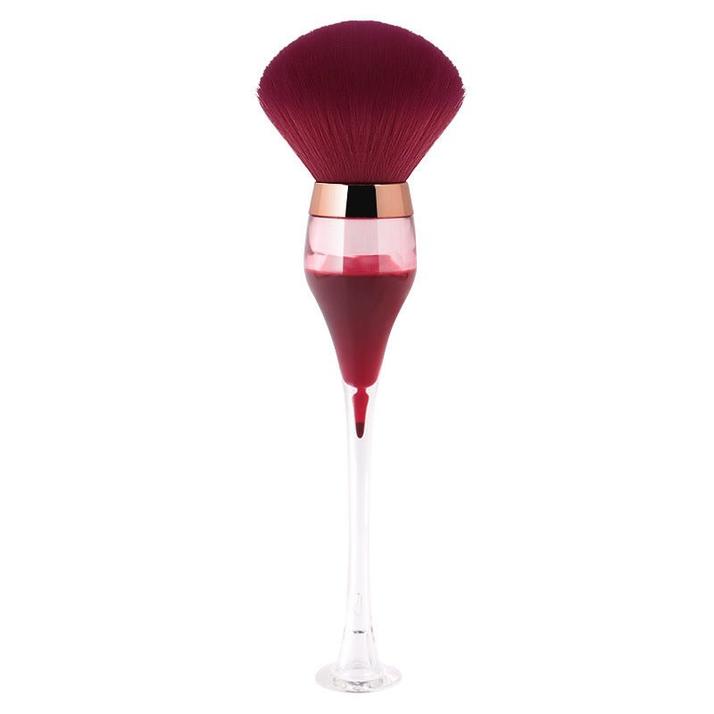 Single Large Makeup Brushes Fluffy Powder Blush Compensator Creative Wine Glass Shape Crafts Level Cosmetic Beauty Tools - Muliva