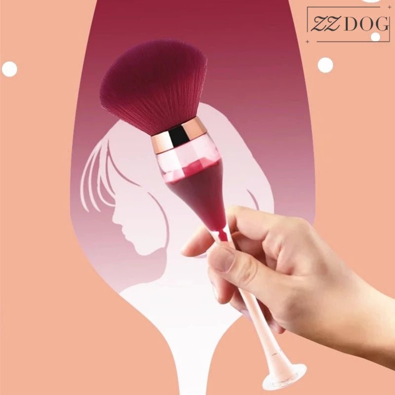 Single Large Makeup Brushes Fluffy Powder Blush Compensator Creative Wine Glass Shape Crafts Level Cosmetic Beauty Tools - Muliva