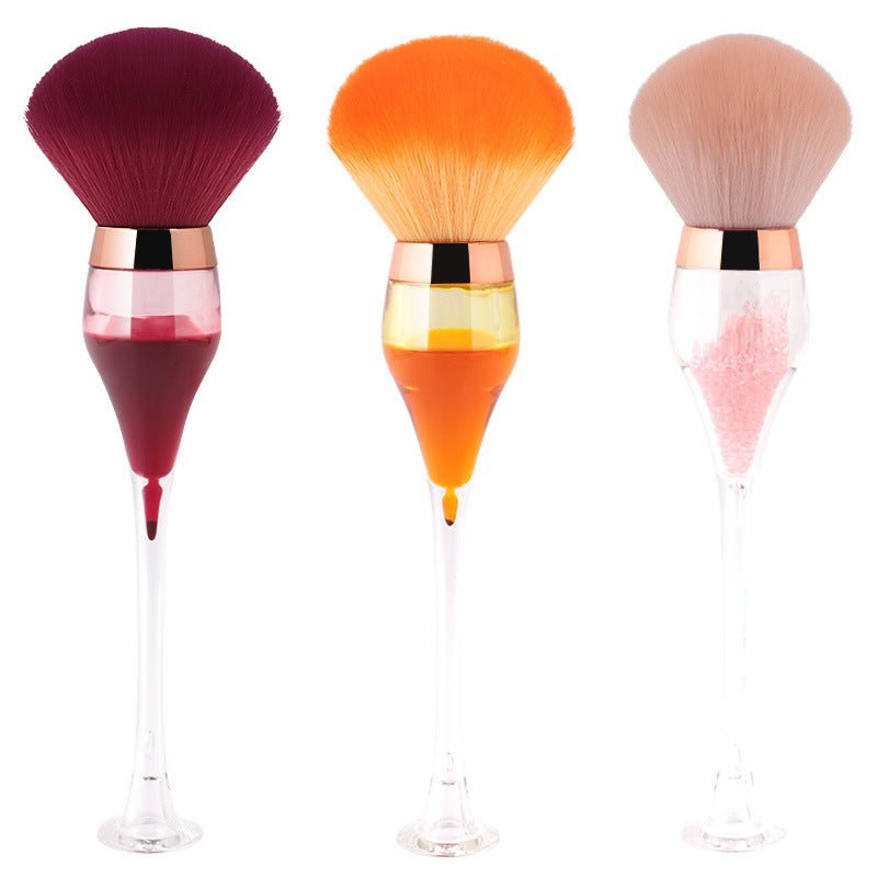 Single Large Makeup Brushes Fluffy Powder Blush Compensator Creative Wine Glass Shape Crafts Level Cosmetic Beauty Tools - Muliva