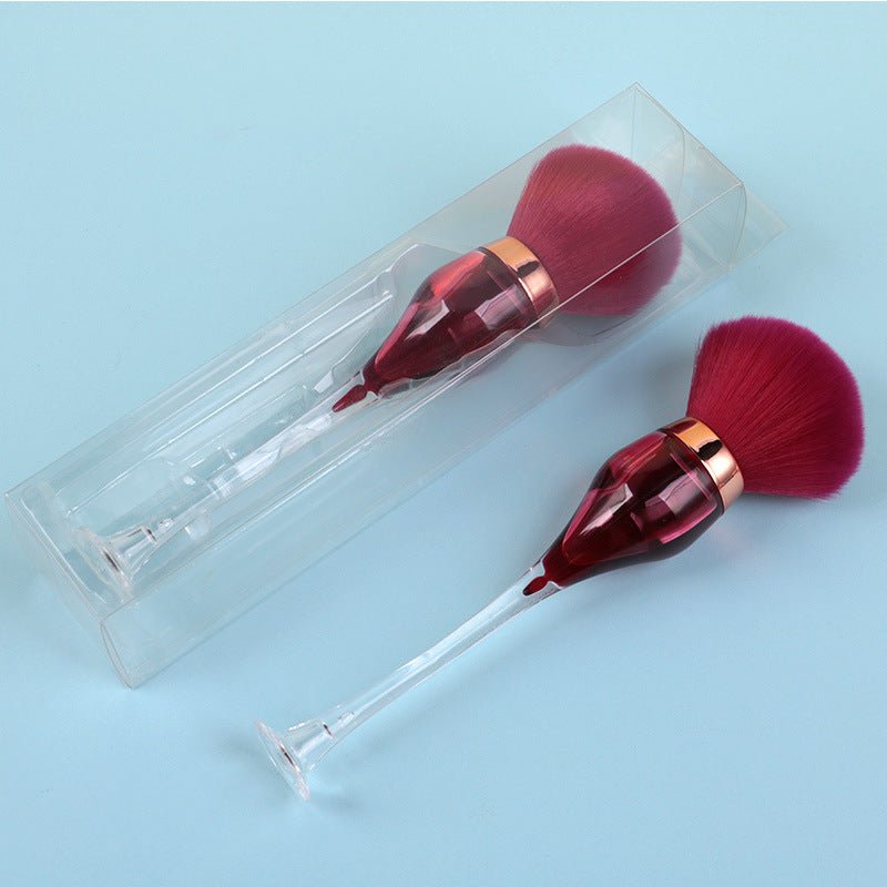 Single Large Makeup Brushes Fluffy Powder Blush Compensator Creative Wine Glass Shape Crafts Level Cosmetic Beauty Tools - Muliva