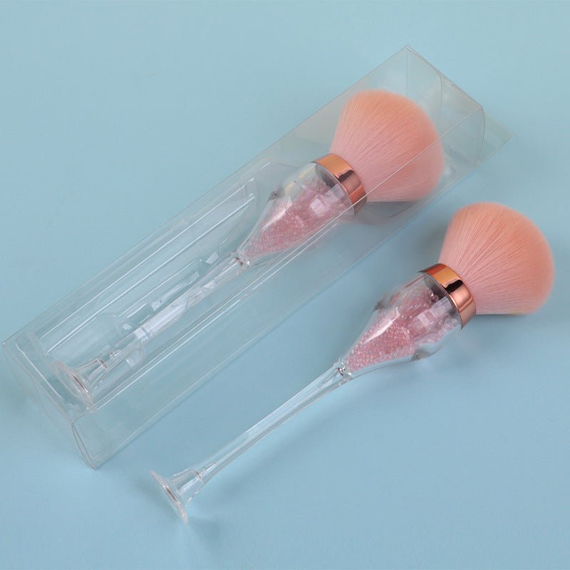 Single Large Makeup Brushes Fluffy Powder Blush Compensator Creative Wine Glass Shape Crafts Level Cosmetic Beauty Tools - Muliva