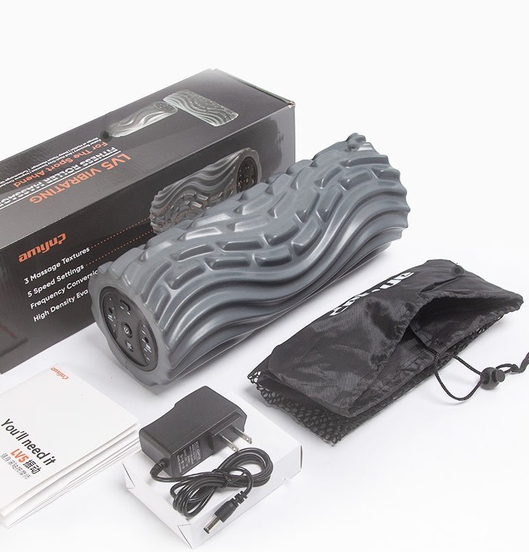 USB Three Zone Electric Pillar Massager With Vibration Acupressure For Muscle Soreness Pain Relief Foam Roller Column - Muliva