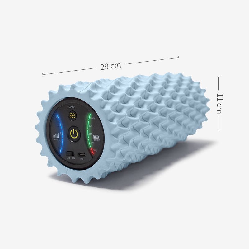 USB Three Zone Electric Pillar Massager With Vibration Acupressure For Muscle Soreness Pain Relief Foam Roller Column - Muliva