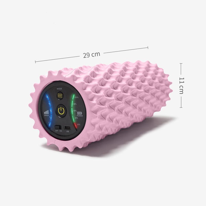 USB Three Zone Electric Pillar Massager With Vibration Acupressure For Muscle Soreness Pain Relief Foam Roller Column - Muliva