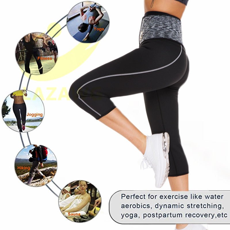 Women Compression Waist Sweatpants for Yoga and Fitness High Rise Wide Band Breathable Lycra Athletic Pants - Muliva
