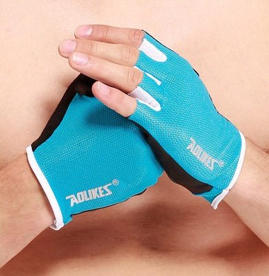 Workout Power Gloves With Half Finger Length Design For Better Grip And Extra Leather Padding For Callus Prevention - Muliva
