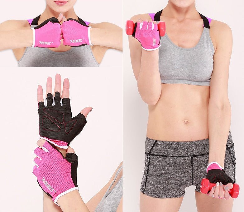 Workout Power Gloves With Half Finger Length Design For Better Grip And Extra Leather Padding For Callus Prevention - Muliva